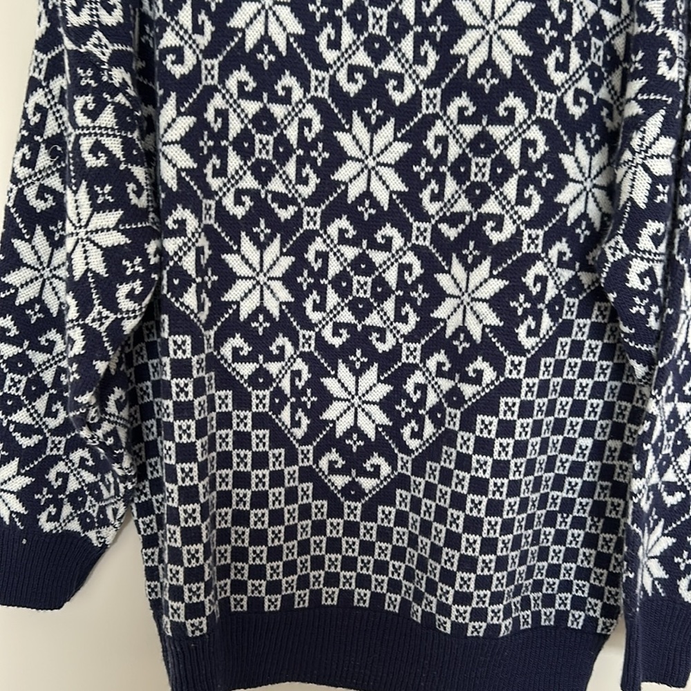 American Pride Vintage Snowflake Fair Isle Sweater - Size 20W - Made‎ in USA - Picture 3 of 5